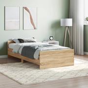 Łóżka - vidaXL Rama łóżka, dąb sonoma, 90x190 cm, materiał drewnopochodny - miniaturka - grafika 1