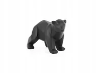 Figurki dekoracyjne - Figurka Origami niedźwiedź polyresin mat czarny - miniaturka - grafika 1