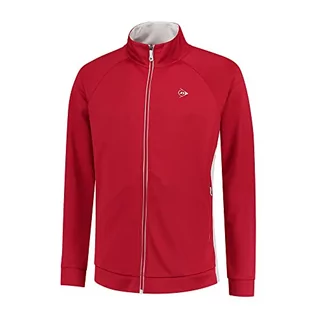 Kurtki męskie - Dunlop Sports Męska kurtka klubowa z dzianiny, koszulka tenisowa, czerwony/biały, 3XL - grafika 1