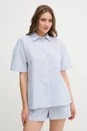 Koszule damskie - Tommy Hilfiger koszula damska kolor niebieski regular z kołnierzykiem klasycznym UW0UW05866 - miniaturka - grafika 1