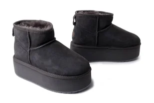 EMU AUSTRALIA W13082 Stinger Micro Flatform charcoal, botki damskie - Emu Australia - Botki damskie - miniaturka - grafika 1