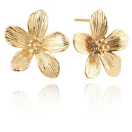 Kolczyki - Kolczyki ze stali szlachetnej platerowane 14k złotem, sztyft KST3241 - miniaturka - grafika 1