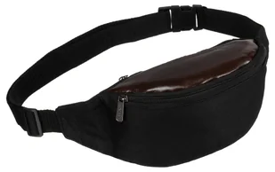 Miejska saszetka na biodra lub przez ramię crossbody czarno brązowa ze skóry ekologicznej i poliestru LOREN - Nerki Miejska saszetka na biodra lub przez ramię crossbody czarno brązowa ze skóry ekologicznej i poliestru LOREN - Nerki - miniaturka - grafika 1