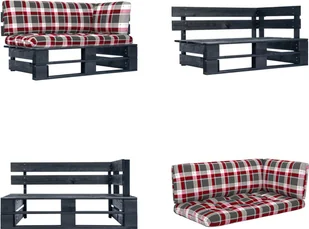 vidaXL Narożnik ogrodowy z palet z czarnego impregnowanego drewna sosnowego - Narożnik ogrodowy z palet - Narożnik ogrodowy z palet - Drewniana sofa - Sofa ogrodowa z palet - Sofy ogrodowe - miniaturka - grafika 1