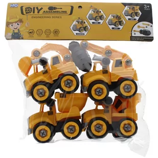 Auto ciężarowe do skręcania 4szt mix MEGA CREATIVE - Samochody i pojazdy dla dzieci - miniaturka - grafika 1