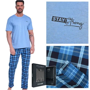 Cornette Piżama Męska Strong Niebieska Długi Rękaw Bawełna Rozmiar XXL - Piżamy damskie Cornette Piżama Męska Strong Niebieska Długi Rękaw Bawełna Rozmiar XXL - Piżamy damskie - miniaturka - grafika 1