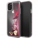 Guess Liquid Glitter Hearts etui iPhone 11 Pro Max malinowy GUHCN65GLHFLRA - Etui i futerały do telefonów - miniaturka - grafika 1