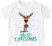 Koszulki dla dziewczynek - Koszulka z renirem dla dziewczynki - miniaturka - grafika 1