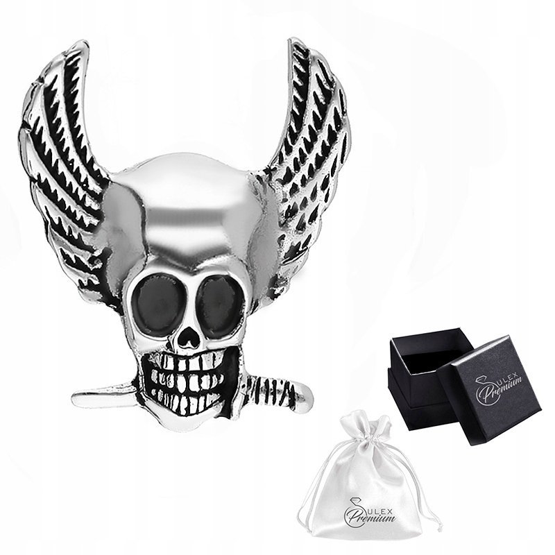 Zawieszka Wisiorek srebro 925 CZASZKA ZE SKRZYDŁAMI