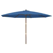 Parasole ogrodowe - Parasol ogrodowy na drewnianym słupku, lazurowy, 400x273 cm Lumarko - miniaturka - grafika 1