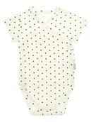 Body dla niemowląt - Niemowlęce body bawełniane na krótki rękaw w kropeczki kremowe Nicol,r.62 - miniaturka - grafika 1