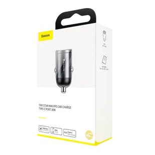 Baseus Tiny Star PPS mini inteligentna ładowarka samochodowa USB Typ C 30W Quick Charge 3.0 PD 3.0 szary (VCHX-B0G) - Ładowarki samochodowe - miniaturka - grafika 5