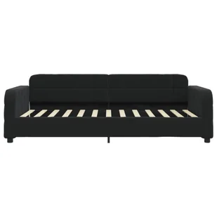 Sofa z funkcją spania, czarna, 90x200 cm, obita aksamitem Lumarko! - Łóżka Sofa z funkcją spania, czarna, 90x200 cm, obita aksamitem Lumarko! - Łóżka - miniaturka - grafika 4
