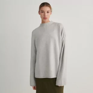 Reserved - Sweter oversize - Jasny szary - Swetry damskie - miniaturka - grafika 1