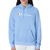 Bluzy sportowe damskie - Bluza Champion Embroidered Big Script Logo Hoodie 117111-BS083 - niebieska - miniaturka - grafika 1