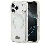 Etui i futerały do telefonów - Lacoste Shockproof Transparent Frosted MagSafe do iPhone 17 Pro Biały - miniaturka - grafika 1