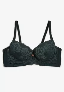 Ciemnozielony Koronkowy Biustonosz Push-Up z Ozdobną Zawieszką i Cyrkoniami Verenia - Biustonosze - miniaturka - grafika 1