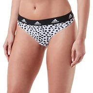 Majtki damskie - adidas Damskie majtki stringi, White&print, XS - miniaturka - grafika 1