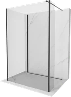 Ścianki i drzwi prysznicowe - Mexen Kioto ścianka prysznicowa Walk-in 110 x 75 x 40 cm, transparent, czarna - 800-110-075-221-70-00-040 - miniaturka - grafika 1