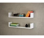 Półki do salonu - ZESTAW 2x półka ścienna IRIS 14,5x63 cm biała - miniaturka - grafika 1