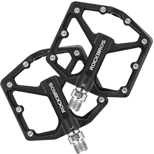 Pedały do roweru rowerowe platformowe RockBros K203-BK metalowe MTB komplet 2szt Czarne - Głośniki komputerowe - miniaturka - grafika 10