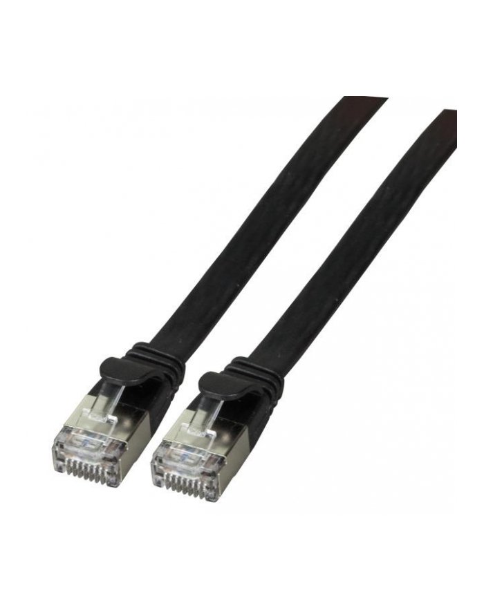 efb elektronik EFB Patch cord PŁASKI FLAT U/FTP, PVC, kat.6A 1m, miedź, czarny