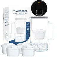 Dzbanki filtrujące - Dzbanek filtrujący Wessper Aquamax 3,3l - Licznik LED + 5x Filtr do wody - miniaturka - grafika 1