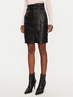 Spódnice - Morgan Spódnica z imitacji skóry 232-JANI Czarny Slim Fit - miniaturka - grafika 1
