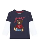 Bluzki damskie - Guess Bluzka N4BI08 I3Z14 Granatowy Regular Fit - miniaturka - grafika 1