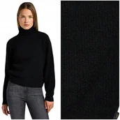 Swetry damskie - Lee ROLL NECK KNIT Black luźny pastelowy damski golf z dodatkiem wełny L - miniaturka - grafika 1