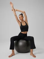 Spodnie sportowe damskie - 4F Spodnie do jogi z rozszerzanymi nogawkami damskie - czarne XS - miniaturka - grafika 1