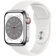 Smartwatch - Apple Watch 8 GPS + Cellular 41mm Stalowy MNJ53WB/A Biały - miniaturka - grafika 1