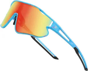 Dziecięce okulary przeciwsłoneczne DUCO UV400 Baseball Sport Cycling Glasses DK268 Blue Black Revo Orange - Okulary przeciwsłoneczne - miniaturka - grafika 1