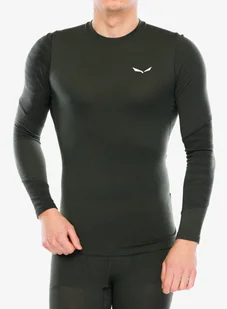 Bluza termoaktywna Salewa Cristallo Warm Amr L/S Tee - dark olive - Bluzy sportowe męskie - miniaturka - grafika 1
