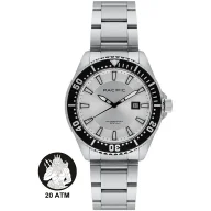 Zegarki męskie - Pacific Poseidon SMPB-2001-06 srebrny męski zegarek na bransolecie wodoodporny 200M - miniaturka - grafika 1