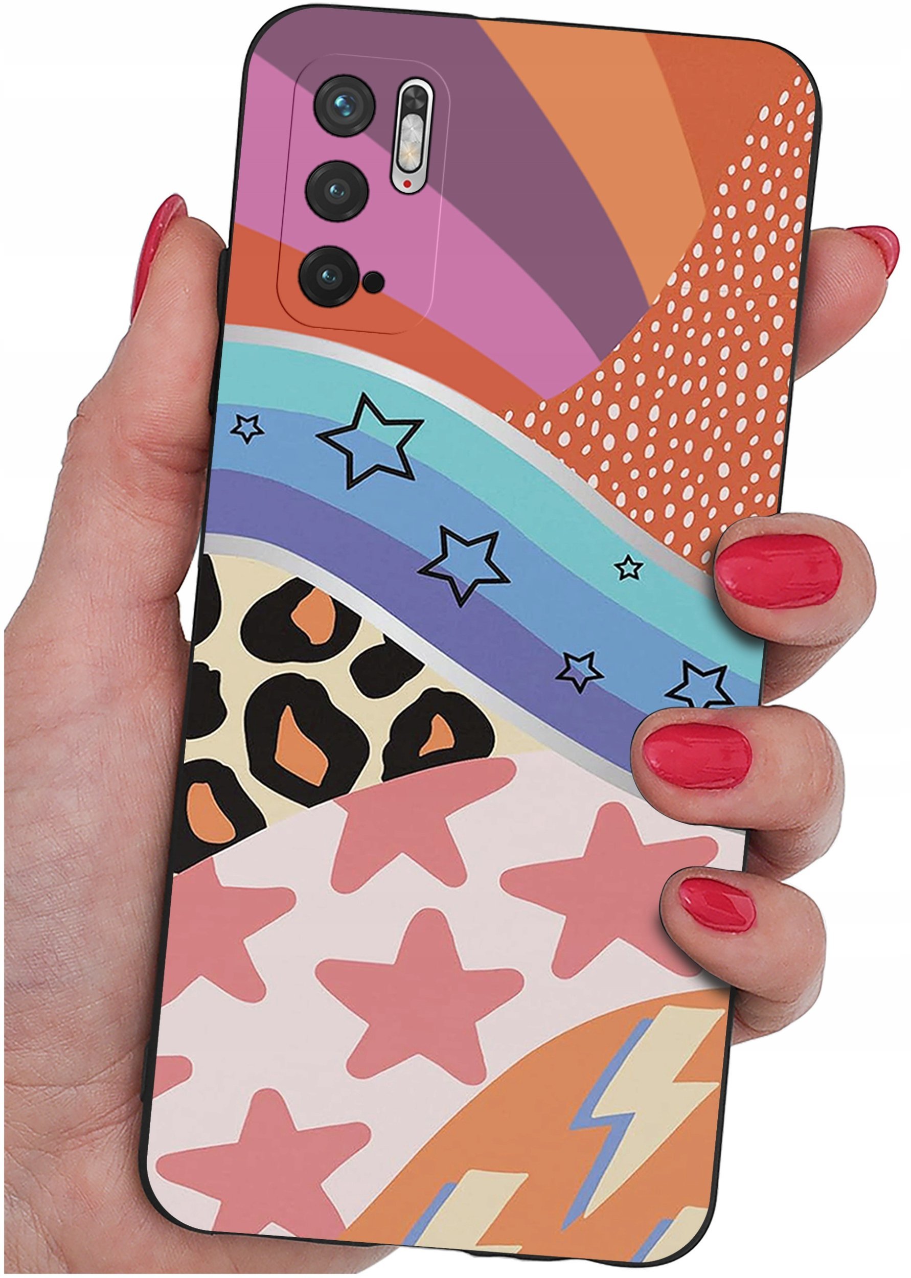 ETUI do Xiaomi Redmi Note 10 5G WZORY SILIKONOWE MATT CASE + SZKŁO 9H