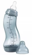 Butelki dla niemowląt - DIFRAX BUTELKA ANTYKOLKOWA NATURALNA WĄSKA 250ML SZARA - miniaturka - grafika 1