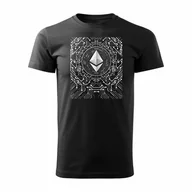Koszulki męskie - Koszulka ethereum prezent dla inwestora męska czarna REGULAR-M - miniaturka - grafika 1