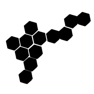 Lustro Dekoracja Hexagon Sześciokąt Plaster Miodu Czarny - Lustra - miniaturka - grafika 1