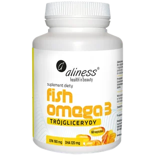 Aliness Fish Omega3 Trójglicerydy 180/120 mg, 60 kapsułek - Serce i układ krążenia - miniaturka - grafika 1