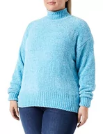 Swetry damskie - caneva Damski sweter z dzianiny 19025231-CA02, turkusowo-niebieski, M/L, turkusowy/niebieski, M-L - miniaturka - grafika 1