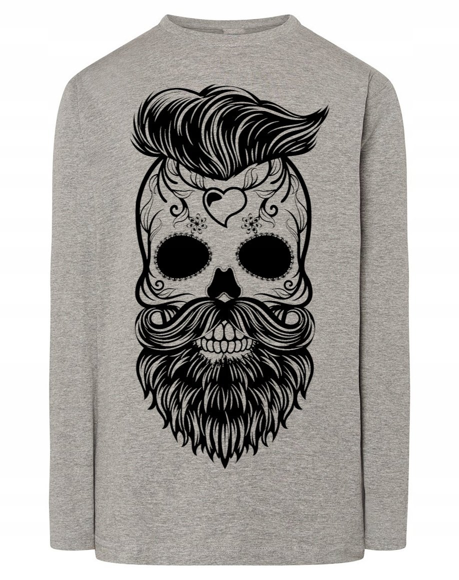 Longsleeve męski nadruk Czaszka Broda r.3XL