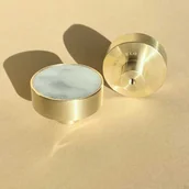 Zawiasy, okucia i inne akcesoria - Gałka meblowa Marbelo L Mosiężna Szczotkowana Biały marmur - miniaturka - grafika 1