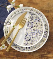 Inne naczynia kuchenne - Serwis obiadowy i do herbaty porcelanowy z kubkami na 6 osób AZULEA - miniaturka - grafika 1