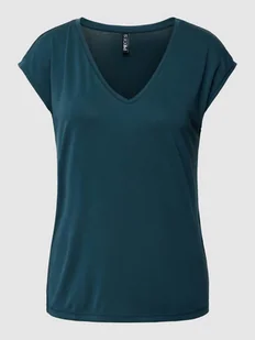 T-shirt z dekoltem w serek model ‘KAMALA’ - Koszulki i topy damskie - miniaturka - grafika 1
