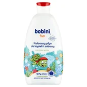 Kosmetyki kąpielowe dla dzieci - Bobini Fun Kolorowy płyn do kąpieli i zabawy o zapachu żelków zielona woda 500 ml - miniaturka - grafika 1