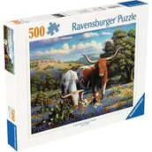 Puzzle - Puzzle RAVENSBURGER Krowy długorogie 12000826 (500 elementów) - miniaturka - grafika 1