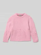 Swetry dla dziewczynek - Sweter z dzianiny o kroju regular fit z okrągłym dekoltem model ‘TANYA’ - miniaturka - grafika 1