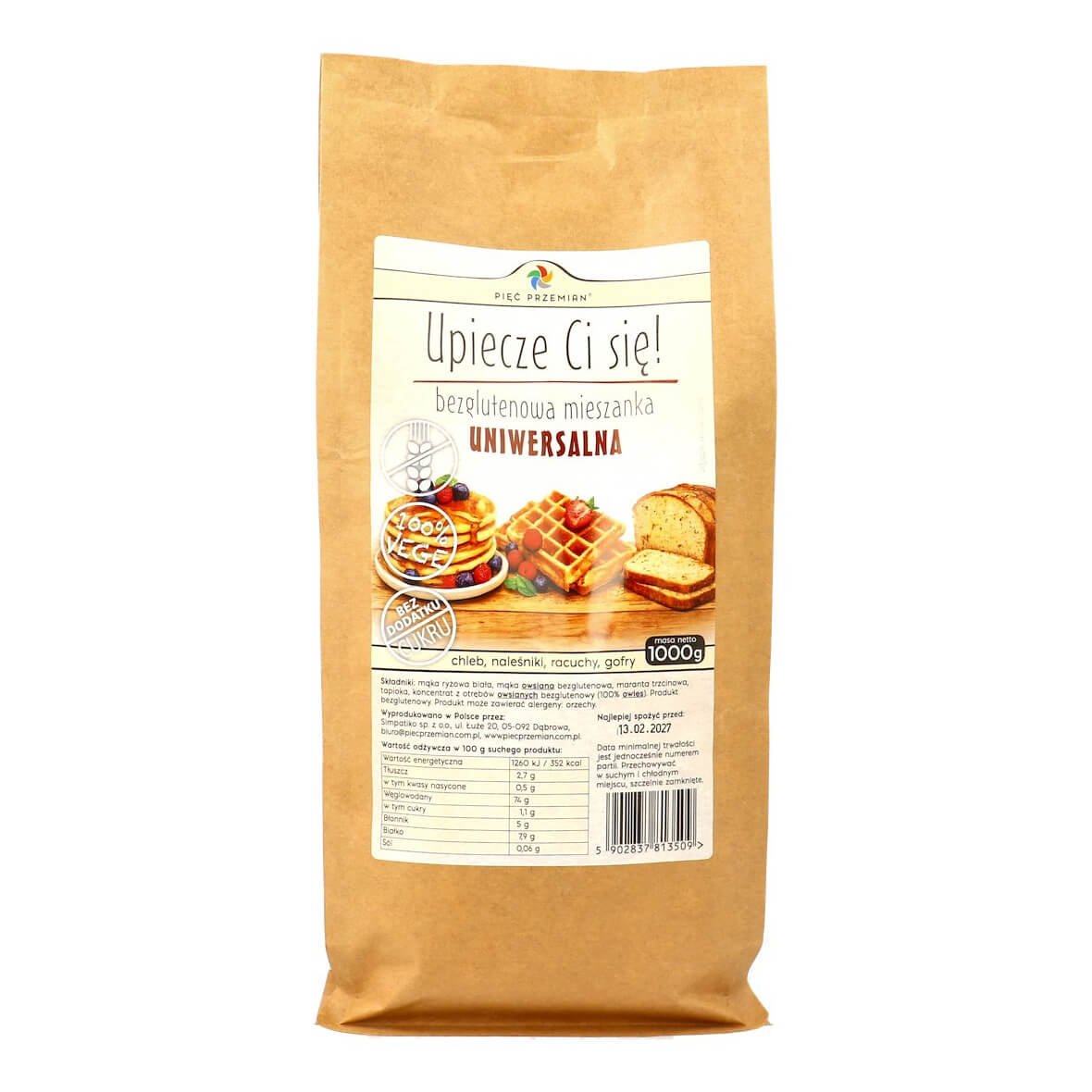 Mieszanka do wypieku uniwersalna bezglutenowa 1 kg - Pięć Przemian