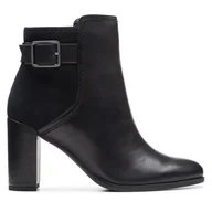 Botki damskie - Botki Clarks Freva 85 Buckle 26174749 Czarny - miniaturka - grafika 1